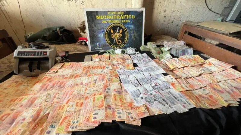 Allanan búnker narco: secuestran cocaína y un millón de pesos